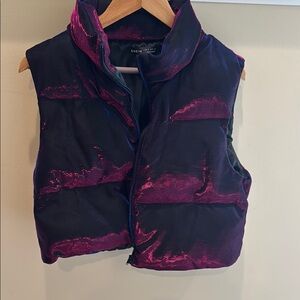 SHEIN Black and Pink Shimmer Puffer Vest